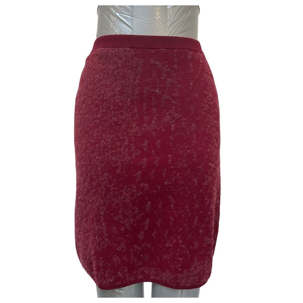 Eileen Fisher Merino Wool Blend Pencil Skirt Women's Size Small Petite Dark Red